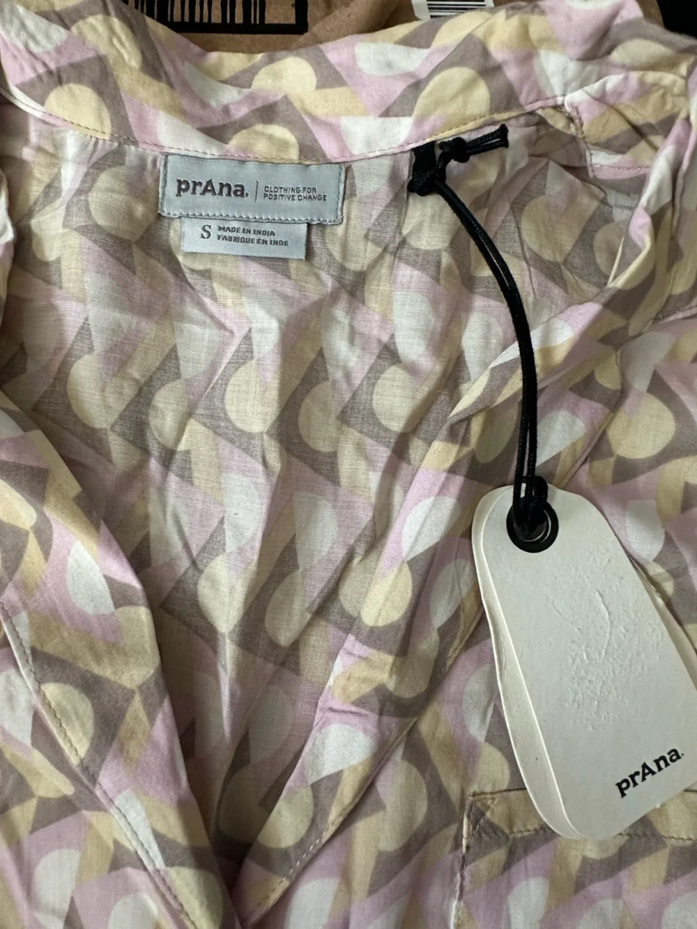 Prana Iguala Retro Geo Short Sleeve Button-Up Top